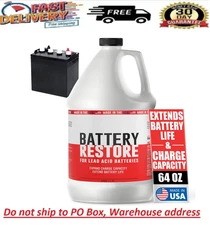 Battery Restore For Lead Acid Batteries - Made In USA - 64oz Formulated Solution