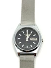 Vintage Seiko 5 Black Dial Stainless Steel Mens Mesh Wristwatch 6309-5820 (B)