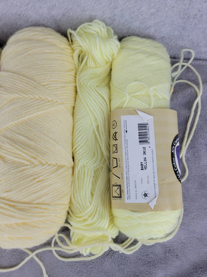 Lote de 4 hilos acrílicos amarillos para tejer 1,7 libras Foto 3 de 4