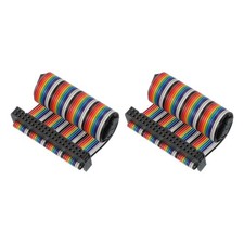 40 Pin IDC Connector Flat Ribbon Cable 2.54mm Pitch Length 150mm Wide 50mm 2Pcs