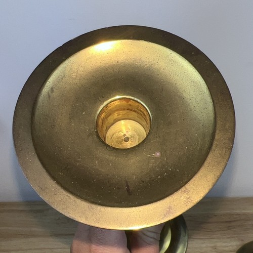 ANTIKER MESSING KERZENLEUCHTER - 14,5" - 20. JAHRHUNDERT - 2er SET - Bild 7 von 8