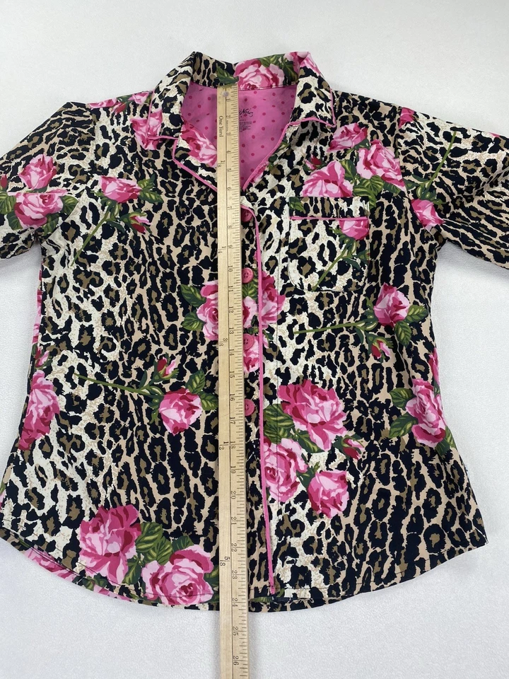 Набор пижам Nick & Nora леопард, гепард и розовая роза капри размер маленький - Изображение 4 из 4