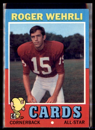 1971 Topps Football Roger Wehrli St. Louis Cardinals RC #188