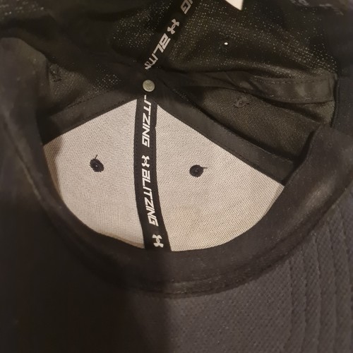Under Armour Logo Baseball Hat Cap Black Classic Medium Large Mens Golf Blitzing - Picture 6 of 8