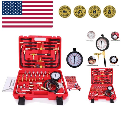 #ad #ad Pro Fuel Injection Pressure Tester Kit Gauge 0 140 PSI $133.31
