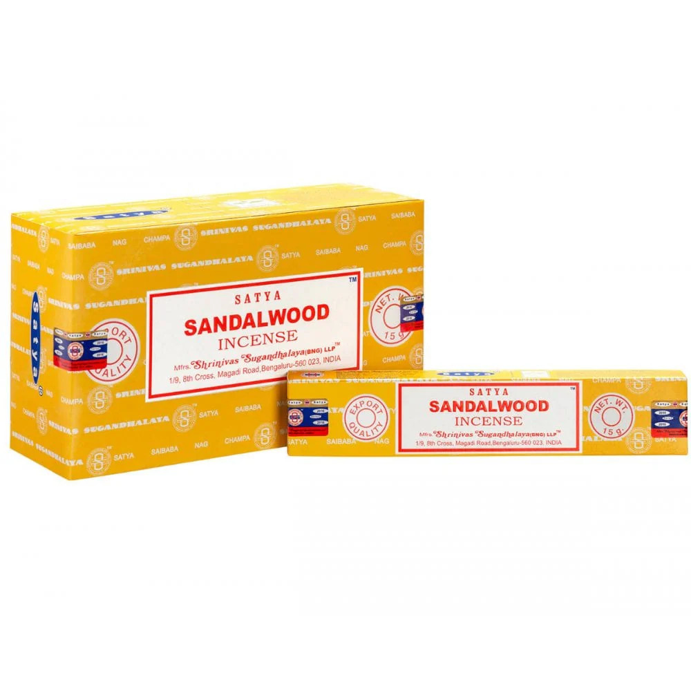 Sandalwood Incense Sticks (Box of 12 x 15g) - Tranquility & Grounding