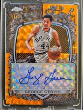 GEORGE GERVIN 2025 TOPPS CHROME ORANGE REFRACTOR AUTO 11/25 AUTOGRAPH HOF SPURS