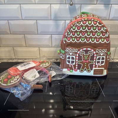 NWT 2024 Disney Eats Mickey Mouse Gingerbread House Loungefly Mini Backpack Ears