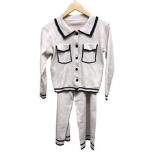 Vintage 60s 70s Cream Black Knit Cropped Pants No Tags Maybe Handmade Pants Suit