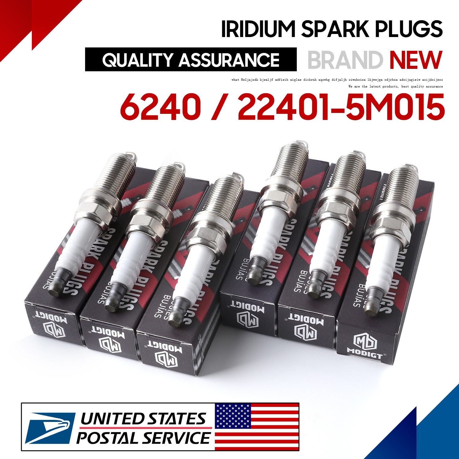 Durable 22401-5M015 6240 For Infiniti M45 4.5L 06-10 Spark Plugs Superior 6PCS