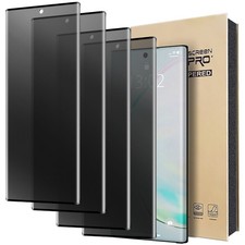 4 Pack Privacy Screen Protector For Samsung Galaxy Note 10 Plus Tempered Glass