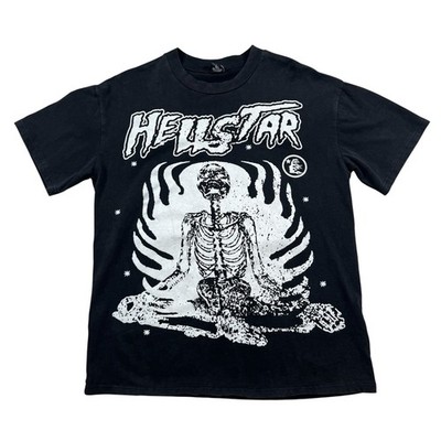 Hellstar Studios Skeleton Tee  Reach Your Inner Peace  Mens T-Shirt Size Large