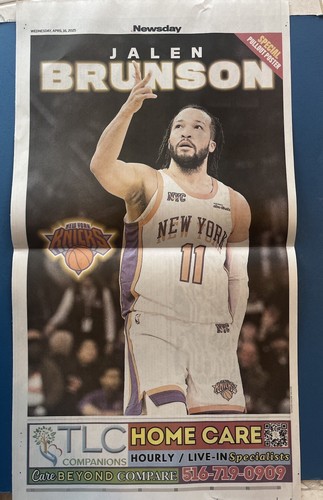 JALEN BRUNSON NEW YORK KNICKS NEWSDAY 4/16/25 FULL SIZE CENTERFOLD POSTER
