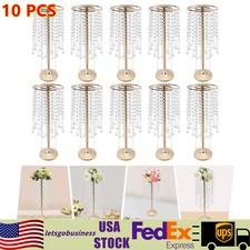 10 Pc Crystal Flower Stand Table Centerpieces For Wedding Gold Flower Holder