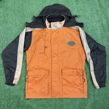 Harley Davidson Men's Medium Riding Jacket Hidden Hood Rain Nylon