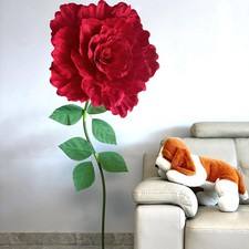 150cm/60 Inch Giant Red Rose Huge Artificial Flowers Jumbo Props Wedding Decor