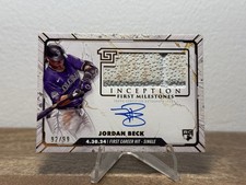 2024 Topps Inception First Milestones Auto Relics /99 Jordan Beck First Hit FMAR