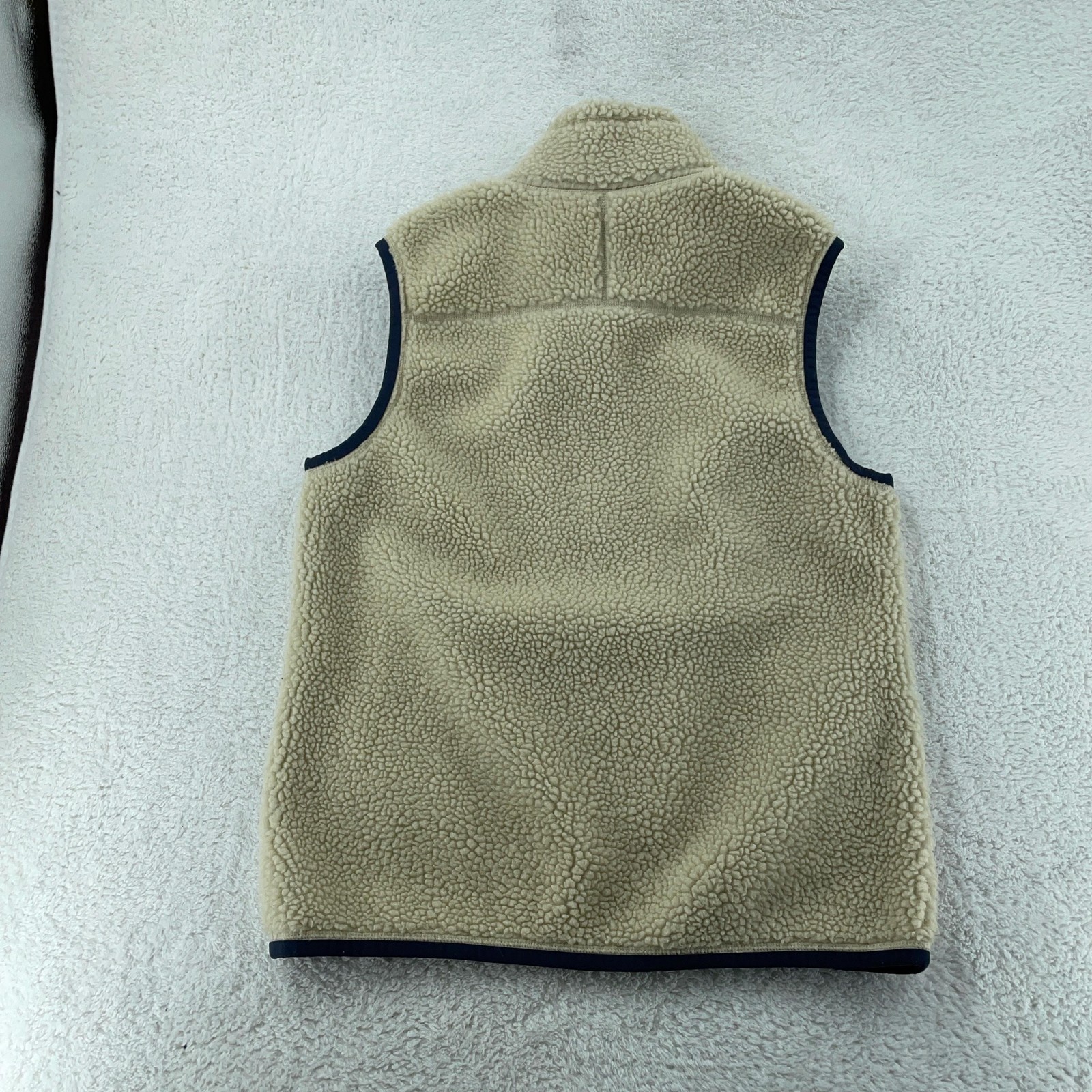 L.L. Bean Sherpa Fleece Vest Men Medium Natural Mountain High Pile Full Zip