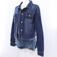 Maurices Classic Blue Denim Jacket Womens Trucker Style Button Front Medium Wash
