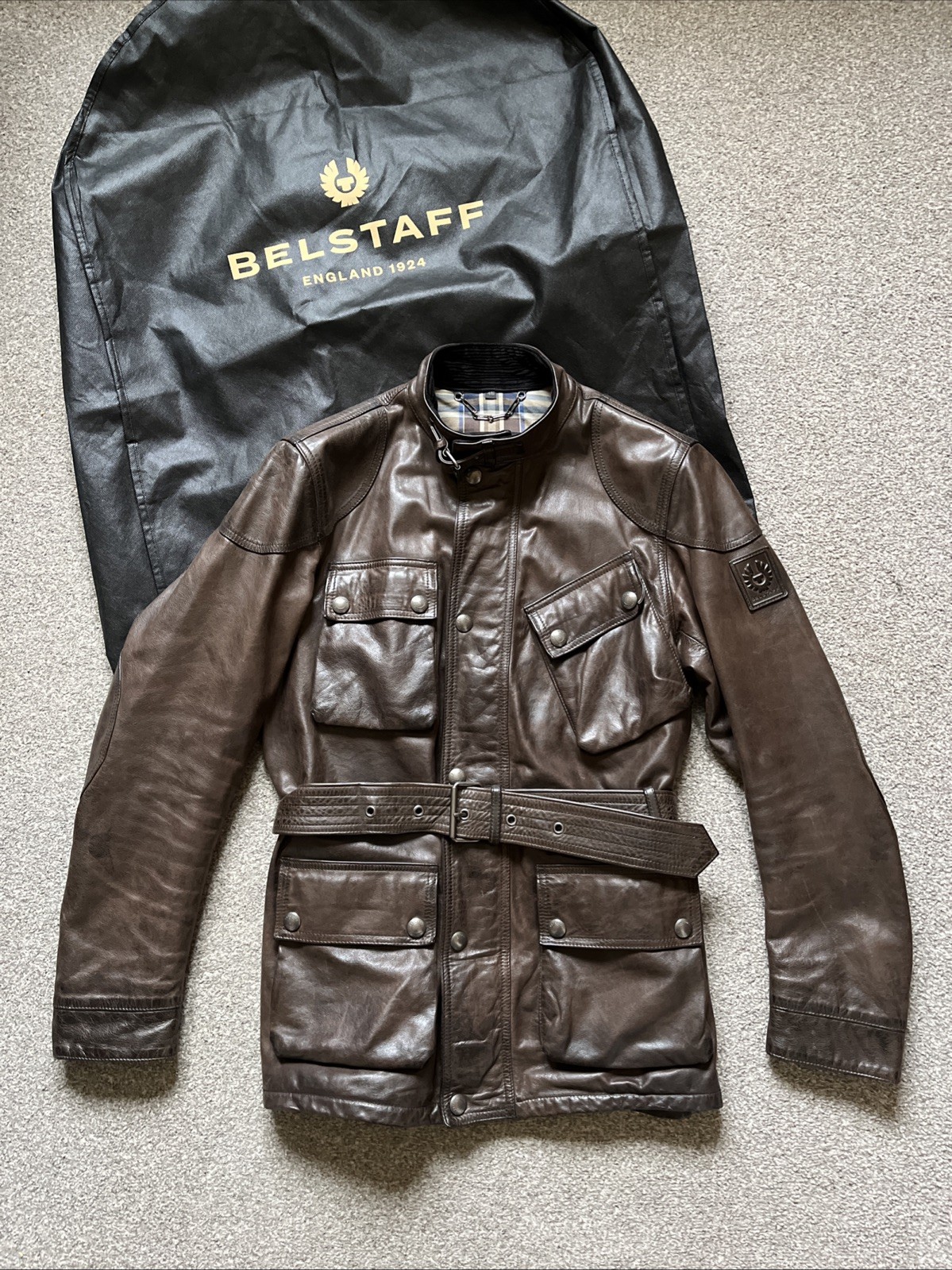 BELSTAFF PANTHER 1966 JACKET DARK BROWN Small UK36 /IT46 TRIALMASTER  RRP£1345