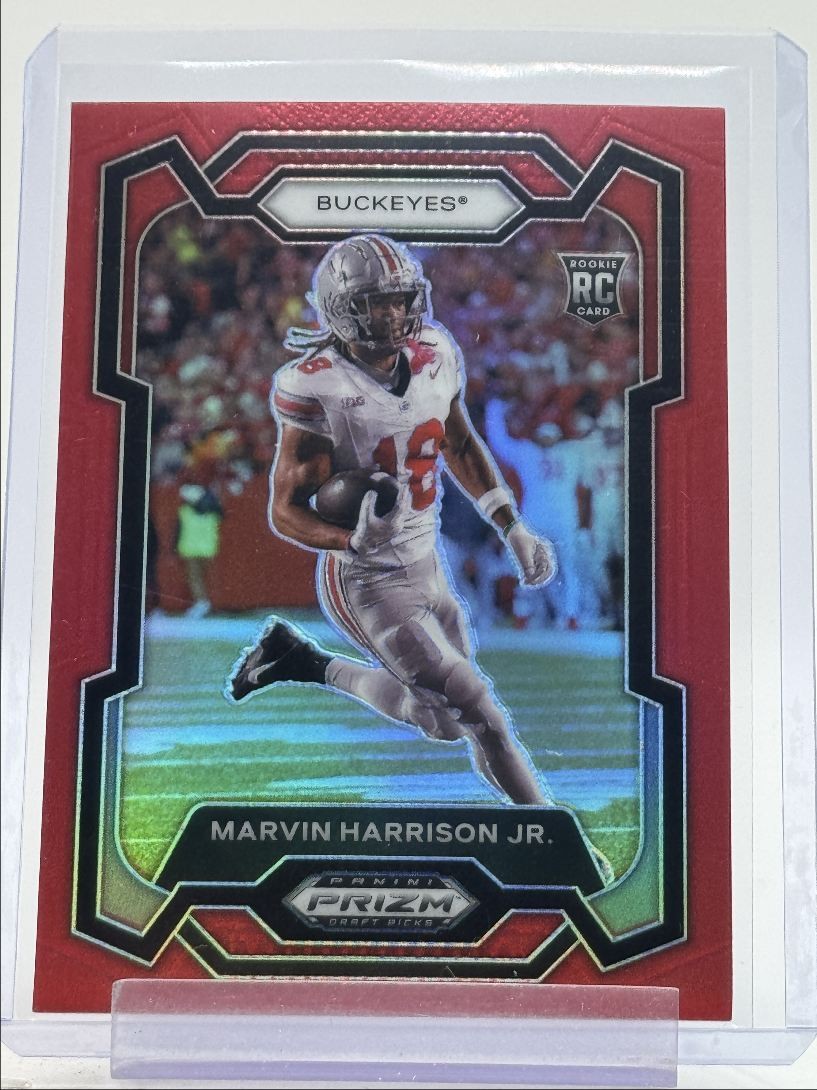 MARVIN HARRISON JR. 2024 PANINI PRIZM DRAFT ROOKIE RED FOOTBALL RC /299 Q6084