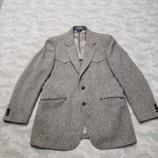 Vintage Pendleton Blazer Mens 44 Gray Two Button Wool 50s 60s Western Sport Coat