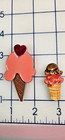 2 Vtg. Lapel pins ICE CREAM CONE HEART 1982 Hallmark and a metal cone — photo 2