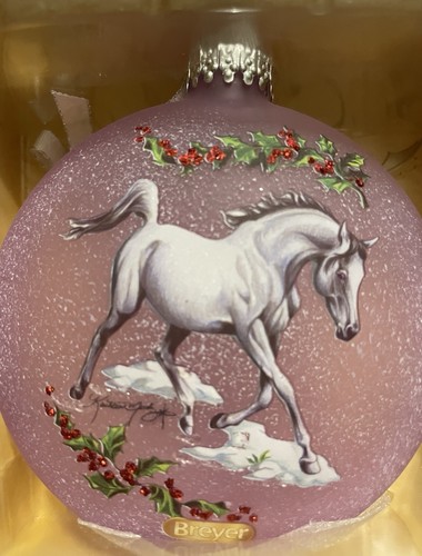 BREYER Arabian Horse Glass Decorazione Natalizia 2018 Firma Artista #700822 Nuovo - Foto 12 di 14