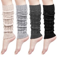 Womens Winter Warm Knit Long Boot Socks Slouch Knee High 80s Leg Warmers Bag