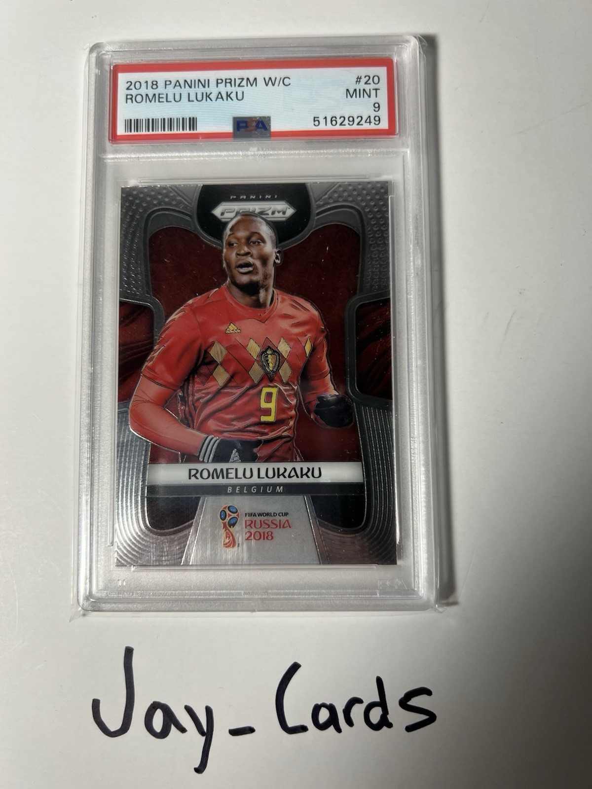 2018 Panini Prizm World Cup #20 ROMELU LUKAKU Belgium Inter Milan PSA 9