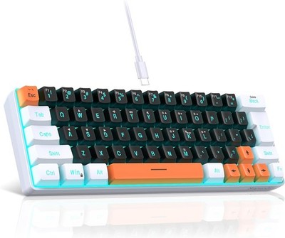 60% Prozent Gaming Tastatur Kabelgebundene, RGB LED Beleuchtung, Mechanisches