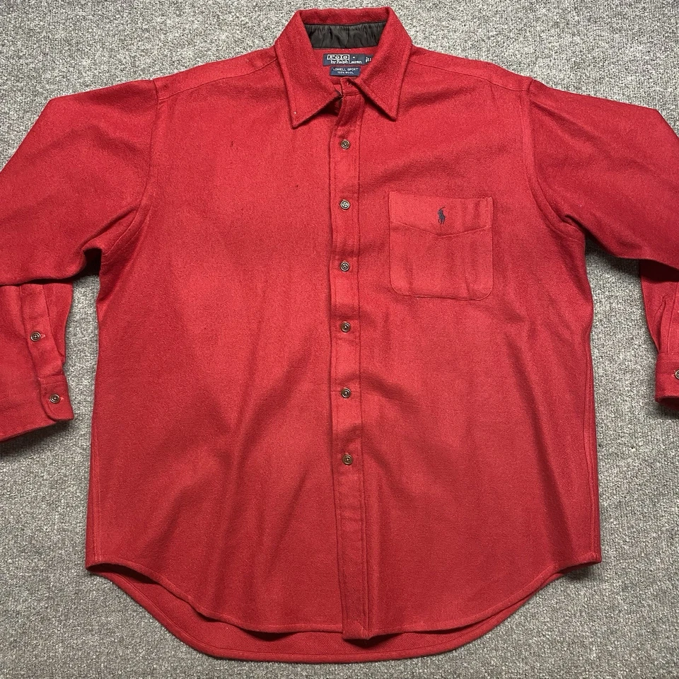 Camisa Polo Ralph Lauren Lowell Deportiva De Colección 100% Lana Para Hombre Grande Con Botones Foto 3 de 4