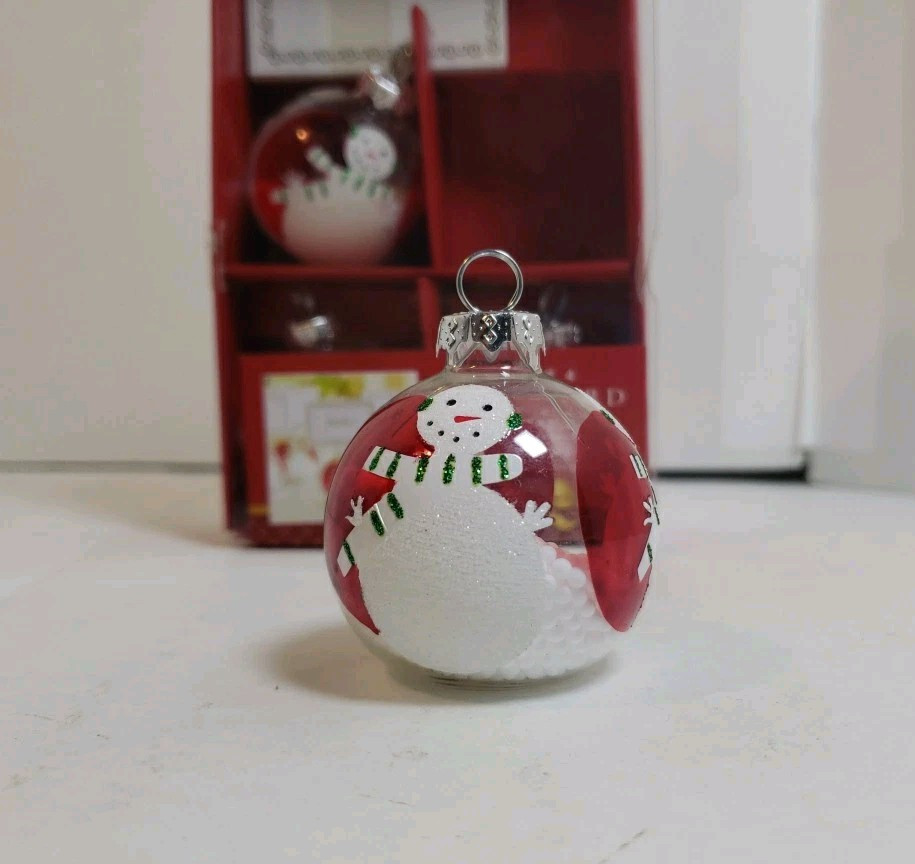 Bed Bath & Beyond Place Card Holders Christmas Ornament Set Of 4 Snowmen New_BH