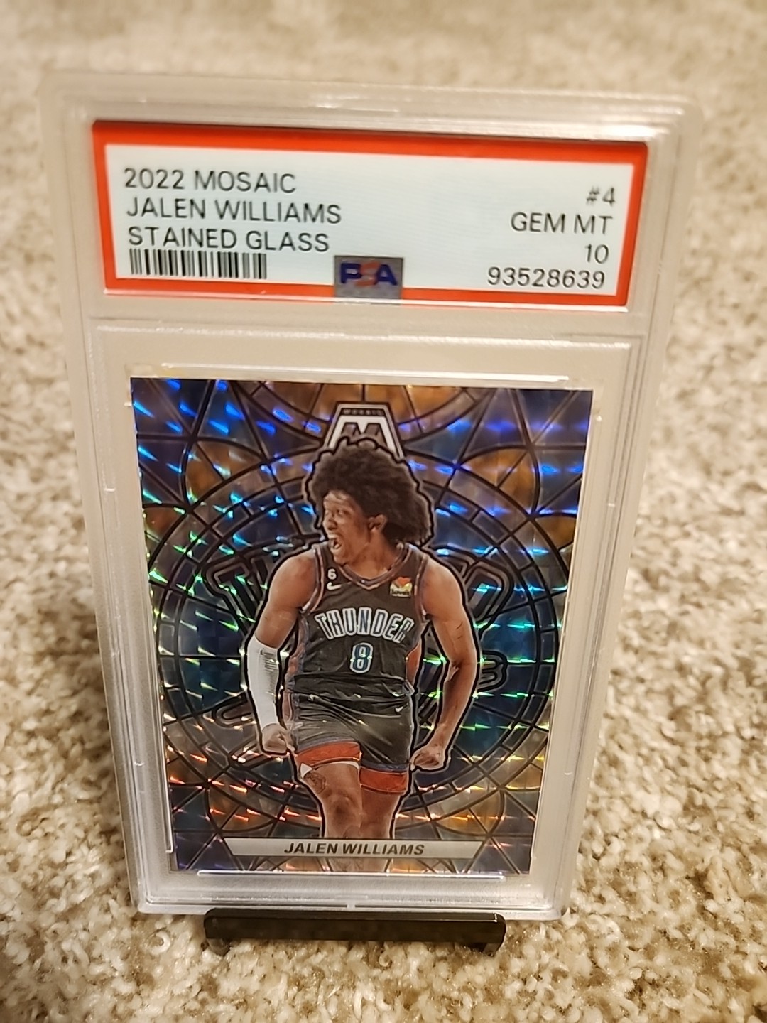2022 Panini Mosaic Jalen Williams Stained Glass #4 Thunder PSA 10