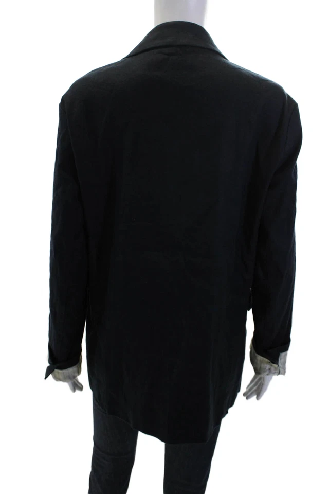 Blazer Maeve Anthropologie Mujer Cuello Muescado Manga Larga Azul Talla M Foto 3 de 4