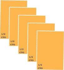 5 Pcs 1/2 CTO Light Gels Sheet,Orange Correction Filter Colored Film,Color Gels