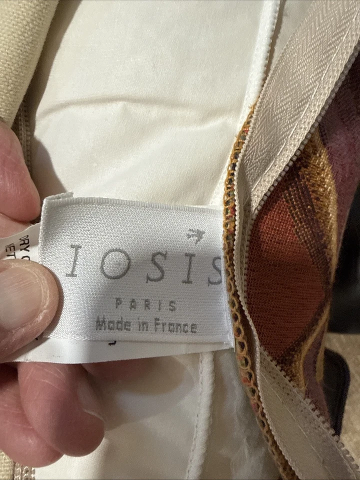 Iosis Paris Chinese Emperor Tapestry Throw Pillow Tasseled Zippered 18” X 18” - Image 3 of 3