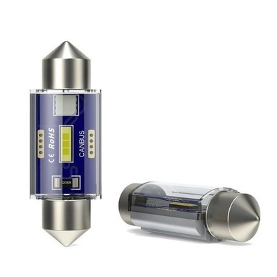 31/36/39/41mmC5W White Car light 12V/24V LED Dual Pointed Reading Light Decoding