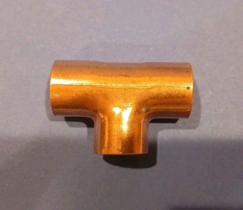 (5-Pack) Copper Fitting Tee 1/2" x 1/2" x 1/2" CxCxC