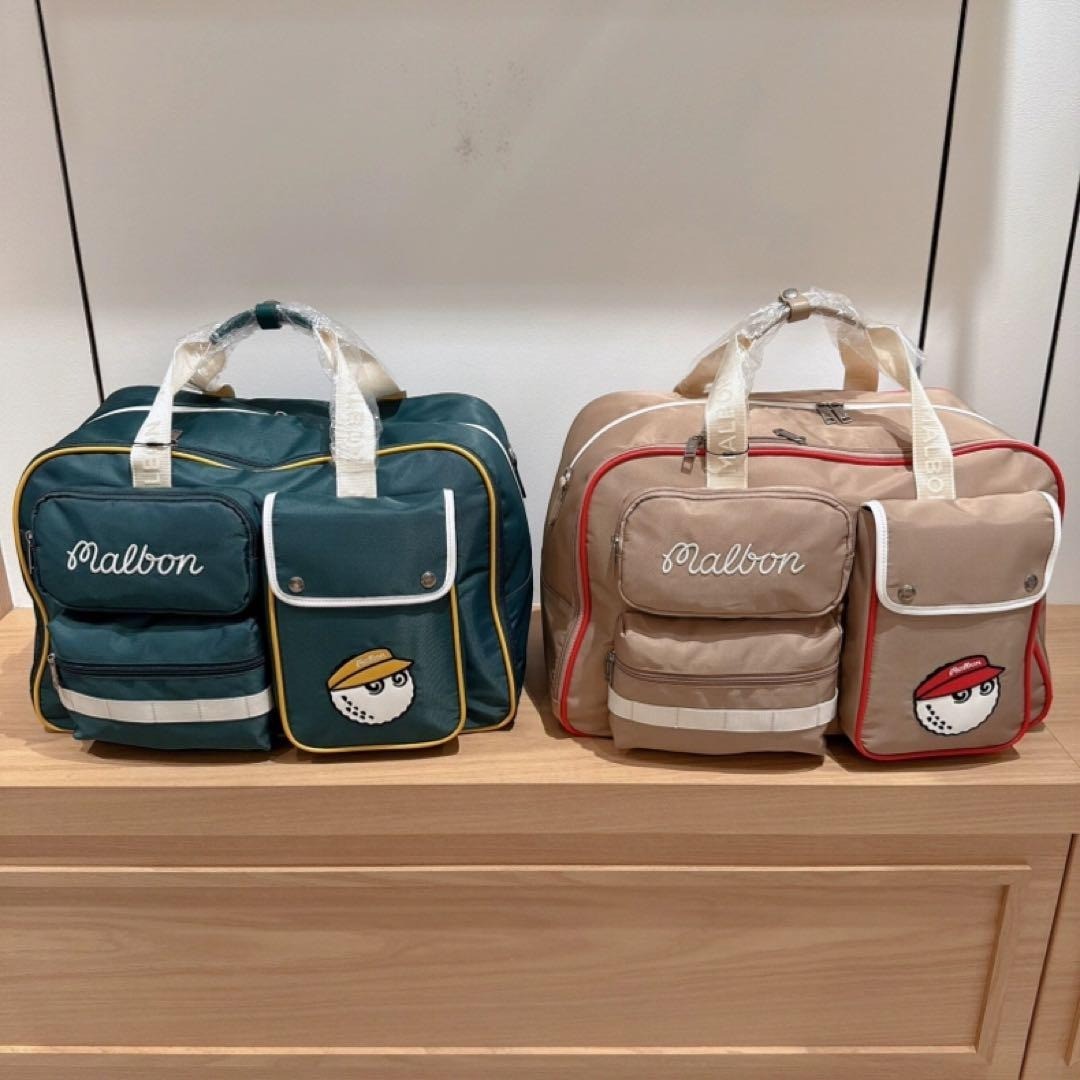 2025 Malbon Golf Boston Shoulder Bag 2-Way Design Green or Beige