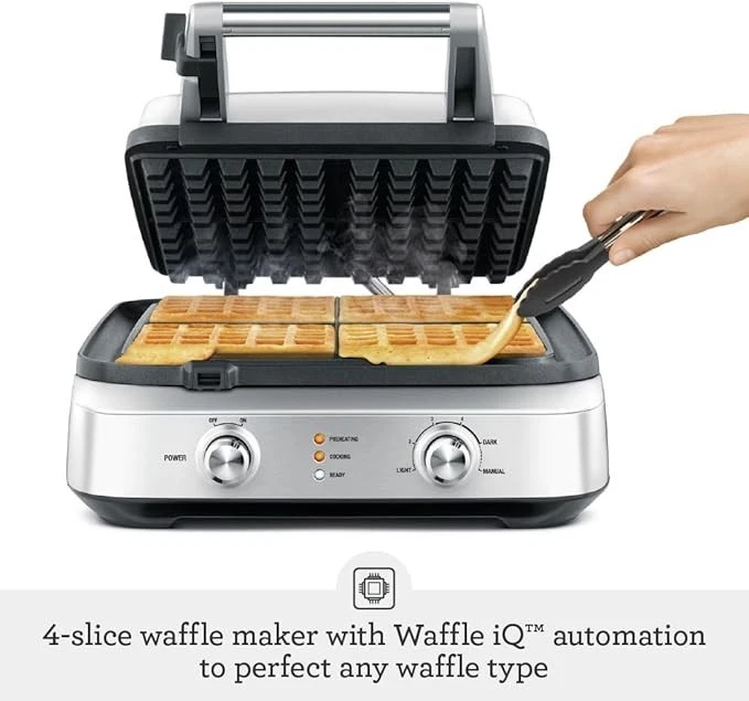 Máquina de waffle Breville Smart BWM604BSS, 4 fatias - Imagem 3 de 4