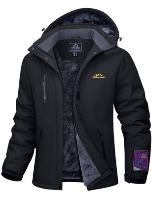 Womens Waterproof Winter Jacket Fleece Lined Warm Snow Outdoor Ski Hooded Jacket