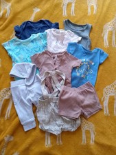 Baby Boy 0-3 Months Summer Clothes Bundle Set Vest Romper Shorts