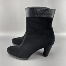 Stuart Weitzman Techno Ankle Boots Womens 9 Black Gortex Waterproof Zip Heeled