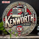 Vintage Truck for KENWORTH Round Tin Metal Signs Home Décor 8x8