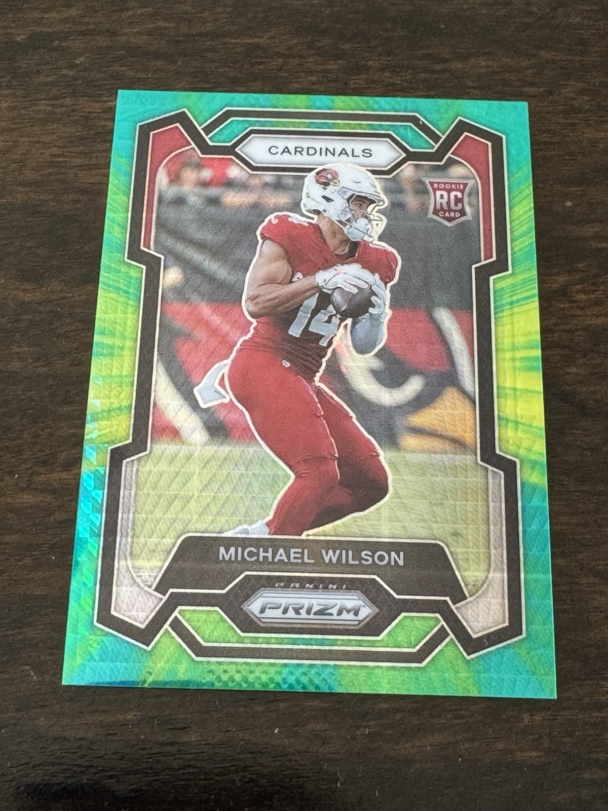 2023 Panini Prizm Football #303 Michael Wilson Rookie Hyper Prizm /175 Cardinals