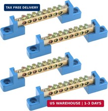 Quluxe Terminal Bus Bar Terminal Block Brass Wire Screw Terminal, 8 Positions Sc