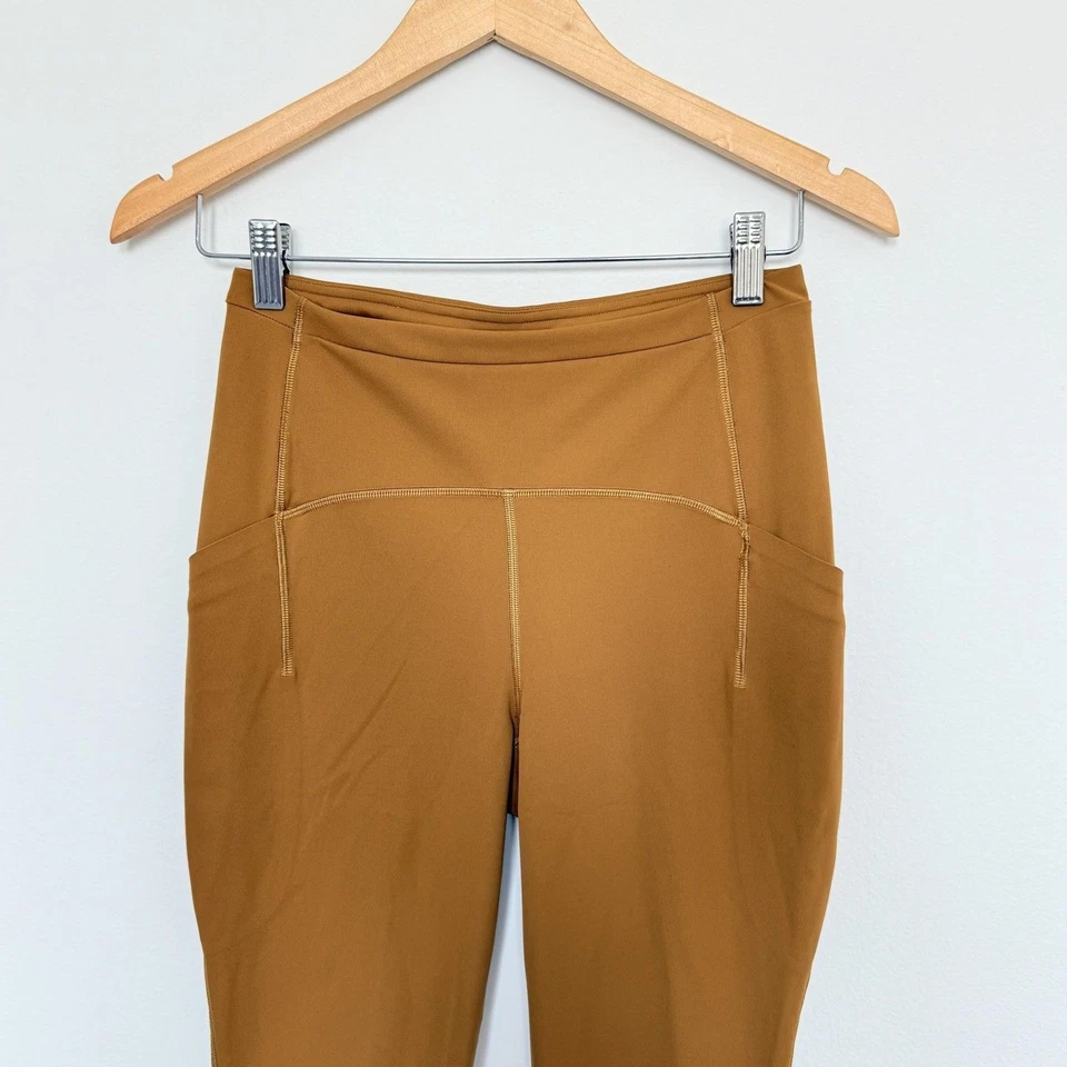 Leggings Lululemon Mujer 6 Marrón Tiro Alto Bolsillos Laterales Reflectantes Correr Yoga Foto 2 de 4