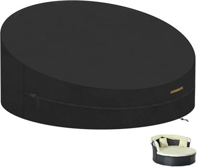 ‎VANSHEIM VANSHEIM Patio Rattan Day Bed Cover Round Garden Day Bed Cover Rattan Round Day