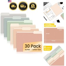 File Folders, 30 Pack Manilla Folders 8.5 x 11, Colored File Folders Home Off...